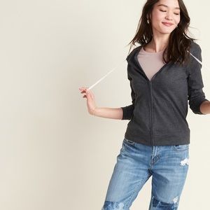 Classic blue lightweight zip-up hoodie